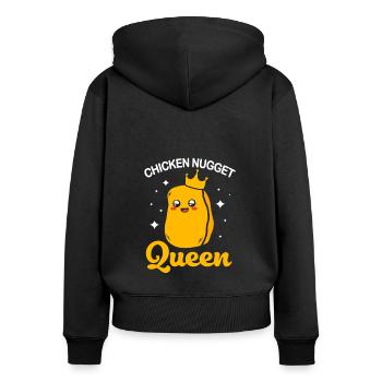 Chicken Nuggets - Frauen Premium Bio Zip Hoodie - Schwarz - Hinten - Julia (174cm)