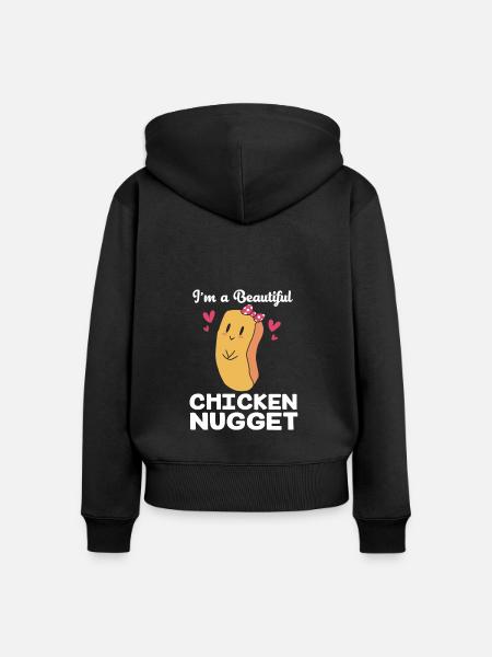 Chicken Nuggets - Frauen Premium Bio Zip Hoodie - Schwarz
