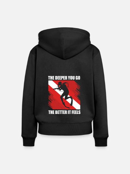 Tauchen - Frauen Premium Bio Zip Hoodie - Schwarz