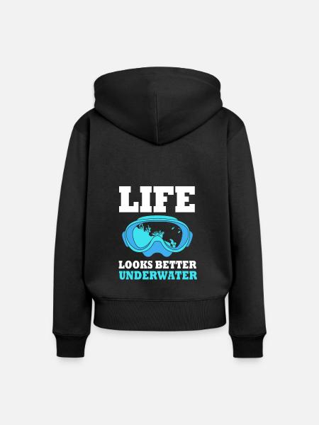 Tauchen - Frauen Premium Bio Zip Hoodie - Schwarz