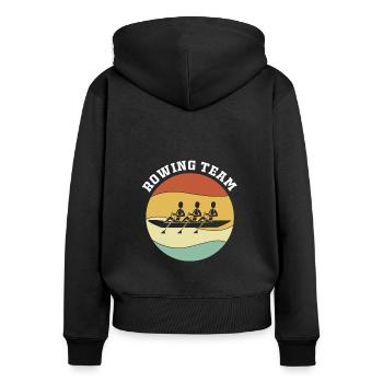 Rowing Team Rowing Rowing Rowing Boat Rowers - Women's Premium Organic Zip Hoodie - black - Back - Julia (174cm)