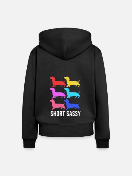 Dackel - Frauen Premium Bio Zip Hoodie - Schwarz