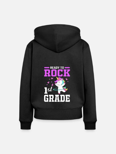 Erstklässler - Frauen Premium Bio Zip Hoodie - Schwarz