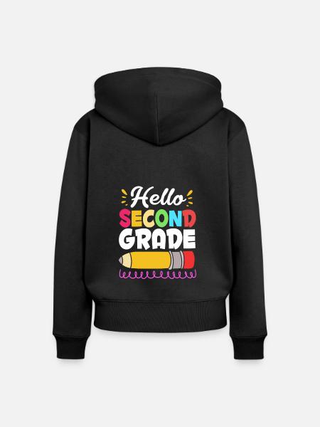 2. Klasse - Frauen Premium Bio Zip Hoodie - Schwarz