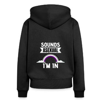 Asexuell Regenbogen Ace Pride Month LGBT Asexuell - Frauen Premium Bio Zip Hoodie - Schwarz - Hinten - Julia (174cm)