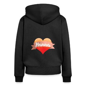 Hanna Herz Cher ami Valentin Saint-Valentin Saint-Valentin - Sweat à capuche zippé Premium bio Femme - noir - Dos - Julia (174cm)