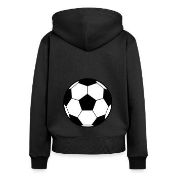 Soccer - nous sommes des fans de football! - Sweat à capuche zippé Premium bio Femme - noir - Dos - Julia (174cm)