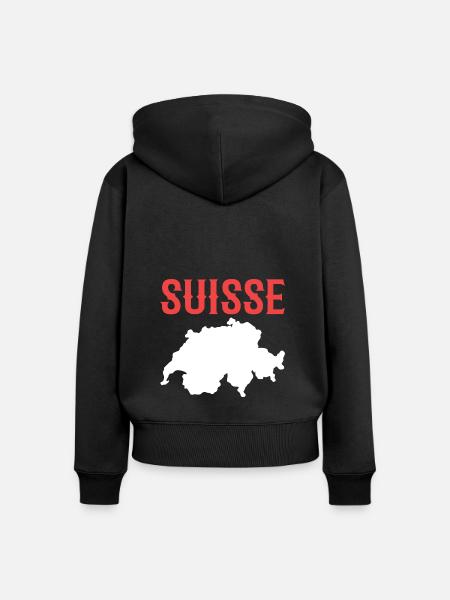 Schweiz Schweizer Schweizerdeutsch - Frauen Premium Bio Zip Hoodie - Schwarz