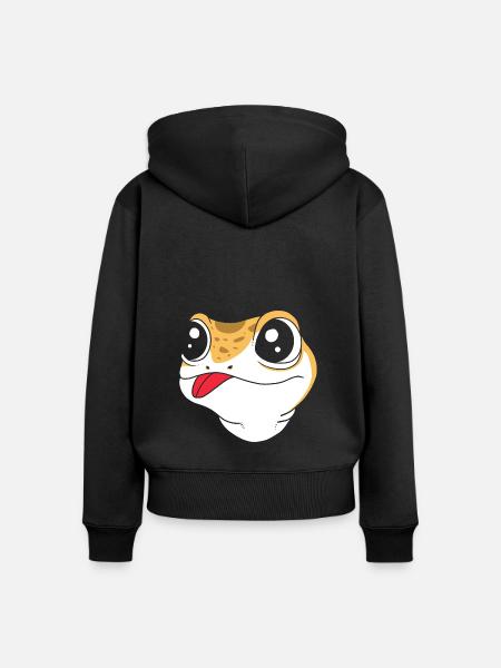 Leopard Gecko - Frauen Premium Bio Zip Hoodie - Schwarz