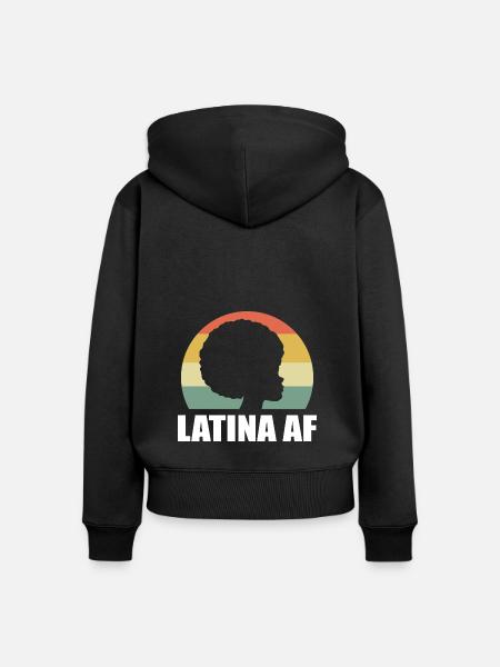 Afro Latina - Frauen Premium Bio Zip Hoodie - Schwarz