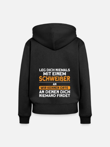 Schweißer Beruf Metallbauer Geschenk - Frauen Premium Bio Zip Hoodie - Schwarz