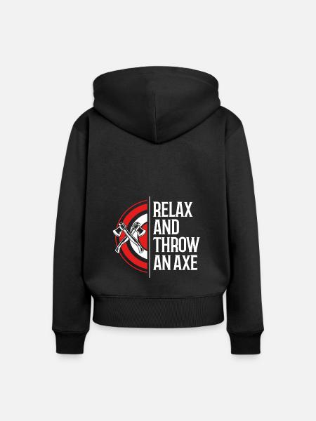 Axt Werfen - Frauen Premium Bio Zip Hoodie - Schwarz
