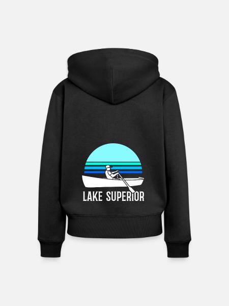 Great Lakes - Frauen Premium Bio Zip Hoodie - Schwarz