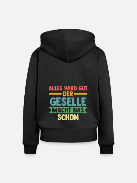Geselle Prüfung Gesellenbrief Geschenk - Frauen Premium Bio Zip Hoodie - Schwarz