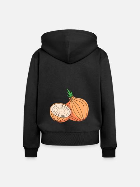 Zwiebel - Frauen Premium Bio Zip Hoodie - Schwarz