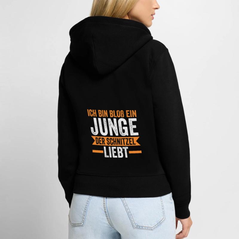 Schnitzel Junge Schnitzel Junge Geschenk Frauen Premium Bio Zip Hoodie