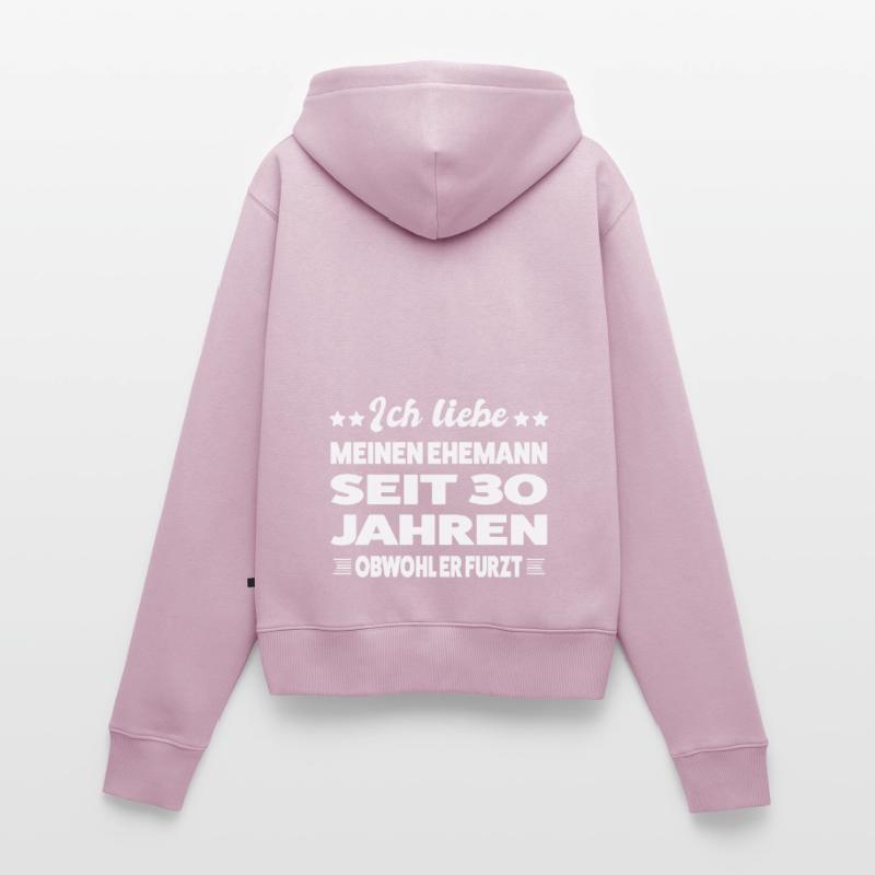 30 Jahre Ehe Ehefrau Perlen-Hochzeit Geschenk Frauen Premium Bio Zip Hoodie