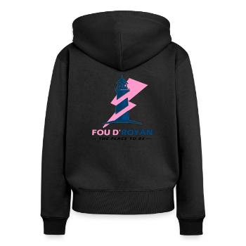 FOU D'ROYAN - Sweat à capuche zippé Premium bio Femme - noir - Dos - Julia (174cm)