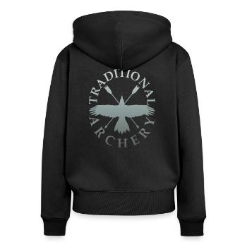 Tir à l’arc Tir arc Archery arc flèche arc - Sweat à capuche zippé Premium bio Femme - noir - Dos - Julia (174cm)