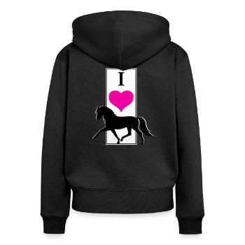 Cheval Cheval Équitation Poney Western Shirt - Sweat à capuche zippé Premium bio Femme - noir - Dos - Julia (174cm)