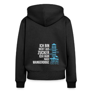 Wangerooge Norddeutschland Seefahrer Geschenk - Frauen Premium Bio Zip Hoodie - Schwarz - Hinten - Julia (174cm)