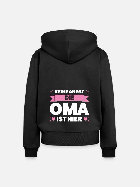 Oma Großmutter Großmütter Geschenk - Frauen Premium Bio Zip Hoodie - Schwarz