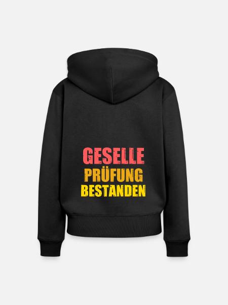 Geselle Prüfung Gesellenbrief Geschenk - Frauen Premium Bio Zip Hoodie - Schwarz