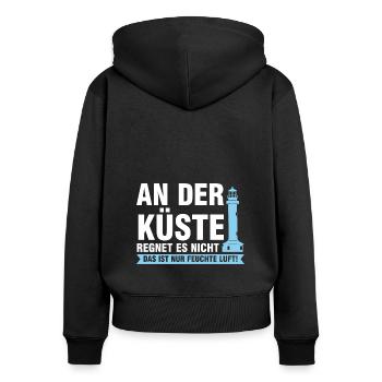 Platdeutsch Norddeutschen Möwe Geschenk - Frauen Premium Bio Zip Hoodie - Schwarz - Hinten - Julia (174cm)