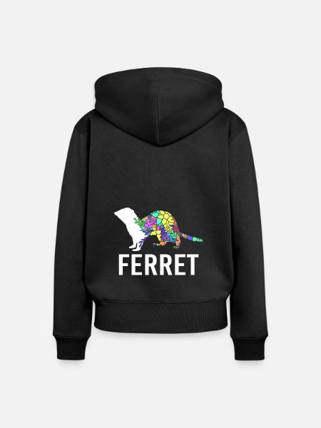 Frettchen - Frauen Premium Bio Zip Hoodie - Schwarz