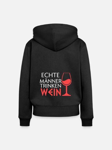 Wein Alkohol Weinkenner Geschenk - Frauen Premium Bio Zip Hoodie - Schwarz