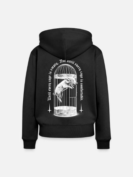 Until Every Cage Is Empty - Frauen Premium Bio Zip Hoodie - Schwarz