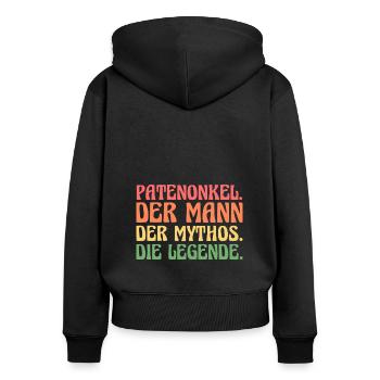 Patenonkel Familie Pate Geschenk - Frauen Premium Bio Zip Hoodie - Schwarz - Hinten - Julia (174cm)