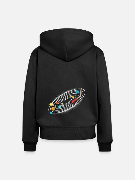 Universum Sonnensystem - Frauen Premium Bio Zip Hoodie - Schwarz