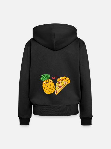 Pizza Hawaii Pizza Ananas - Frauen Premium Bio Zip Hoodie - Schwarz