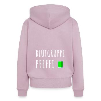 Pfefferminz Likör Pfeffi Vatertag Sauf - Frauen Premium Bio Zip Hoodie - Altrosa - Hinten - Julia (174cm)