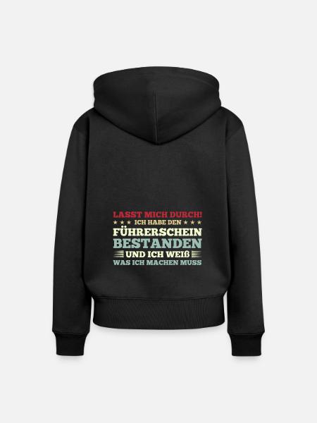 Führerschein Prüfung Führerscheinprüfung Geschenk - Frauen Premium Bio Zip Hoodie - Schwarz