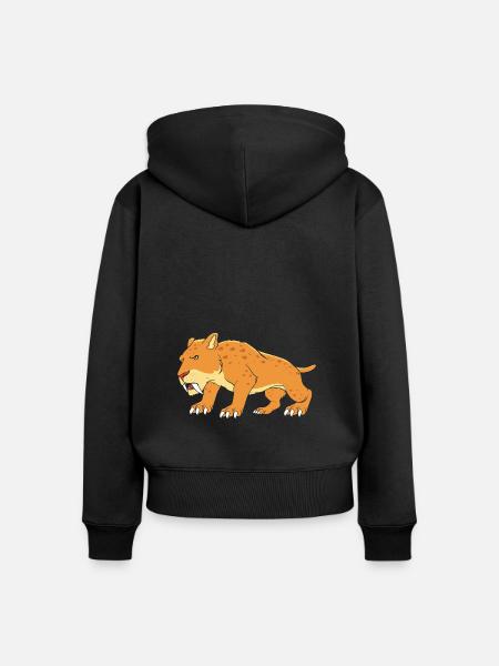 Säbelzahntiger - Frauen Premium Bio Zip Hoodie - Schwarz