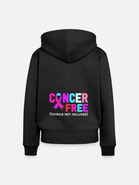 Schilddrüsenkrebs Krebs Schilddrüse - Frauen Premium Bio Zip Hoodie - Schwarz