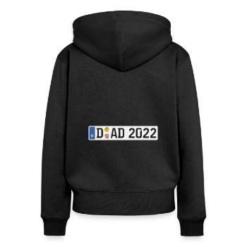 DAD 2022 Auto Kennzeichen Düsseldorf Vater Papa - Frauen Premium Bio Zip Hoodie - Schwarz - Hinten - Julia (174cm)