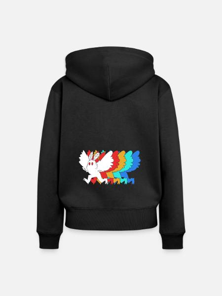 Mottenmann - Frauen Premium Bio Zip Hoodie - Schwarz