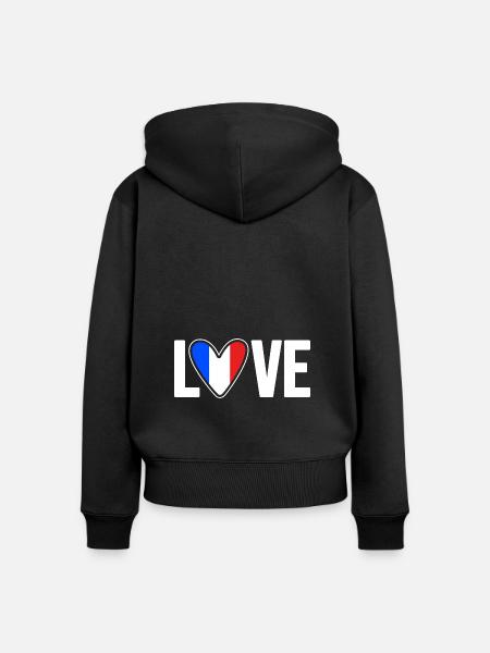 Frankreich - Frauen Premium Bio Zip Hoodie - Schwarz