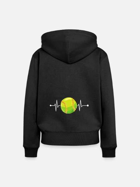 Softball Softball-Spieler - Frauen Premium Bio Zip Hoodie - Schwarz