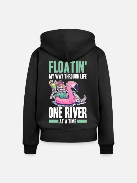 Rafting - Frauen Premium Bio Zip Hoodie - Schwarz
