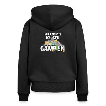 Lustiges Geschenk für Camper "Mir reicht's..." - Frauen Premium Bio Zip Hoodie - Schwarz - Hinten - Julia (174cm)