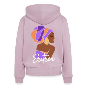 Eritrea Eritrean Flag Asmara Black Heritage - Women's Premium Organic Zip Hoodie - dusky pink - Back - Julia (174cm)