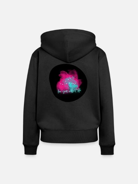 Design - Frauen Premium Bio Zip Hoodie - Schwarz