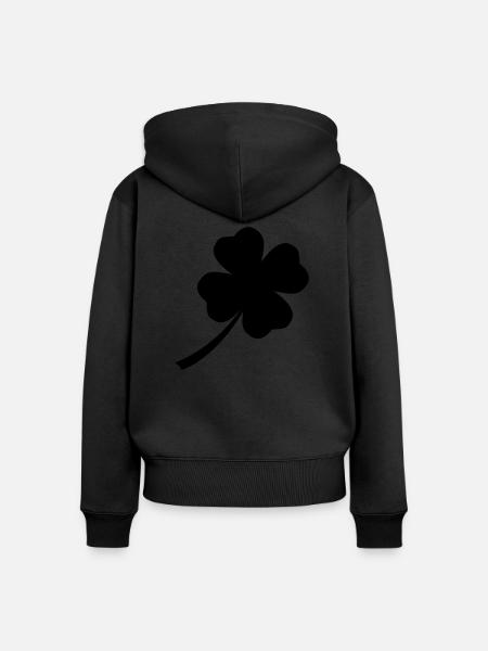 kleeblatt - Frauen Premium Bio Zip Hoodie - Schwarz