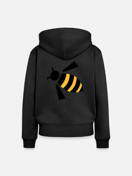 Biene - Frauen Premium Bio Zip Hoodie - Schwarz