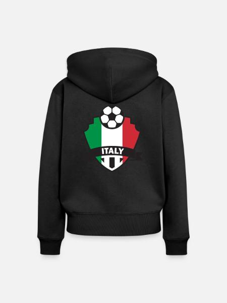 Italien Fußball - Frauen Premium Bio Zip Hoodie - Schwarz