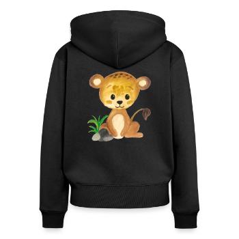 Loewe - Sweat à capuche zippé Premium bio Femme - noir - Dos - Julia (174cm)